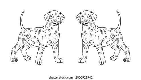 Dalmatian puppy cute dogs puppies coloring stock illustration