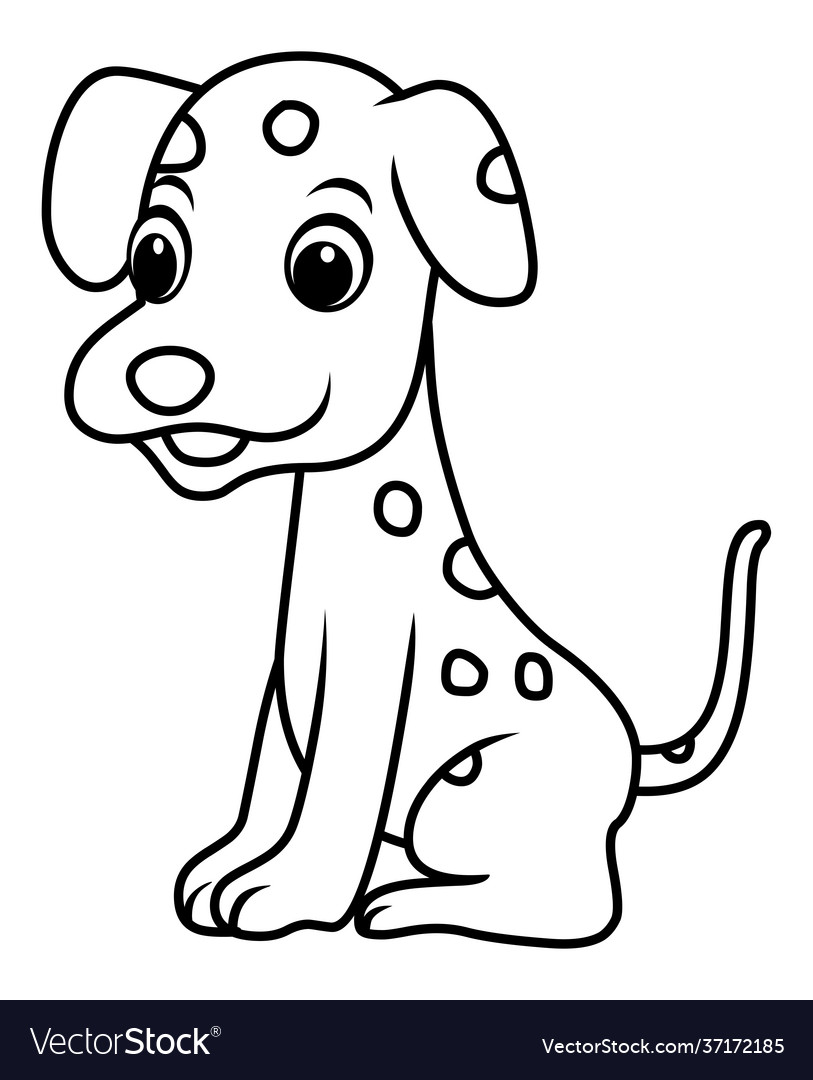 Dalmatian dog cartoon coloring page royalty free vector