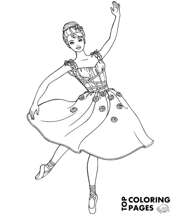 Printable ballet dance coloring page sheet
