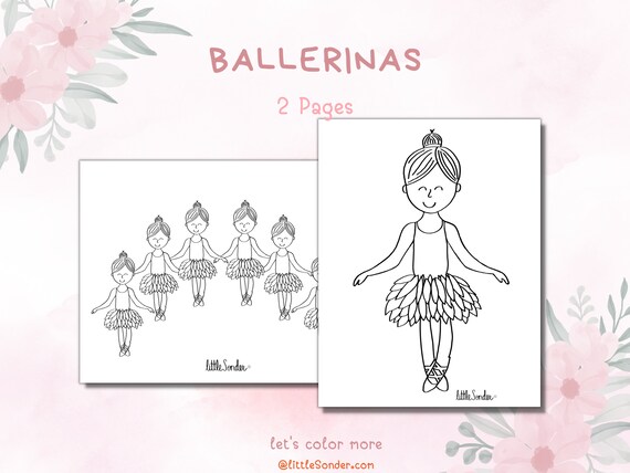Enchanting ballerina coloring pages ignite your creativity now instant download coloring sheets dancing troupe coloring sheets