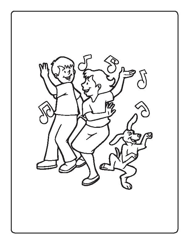 Dancing coloring pages printable digital download