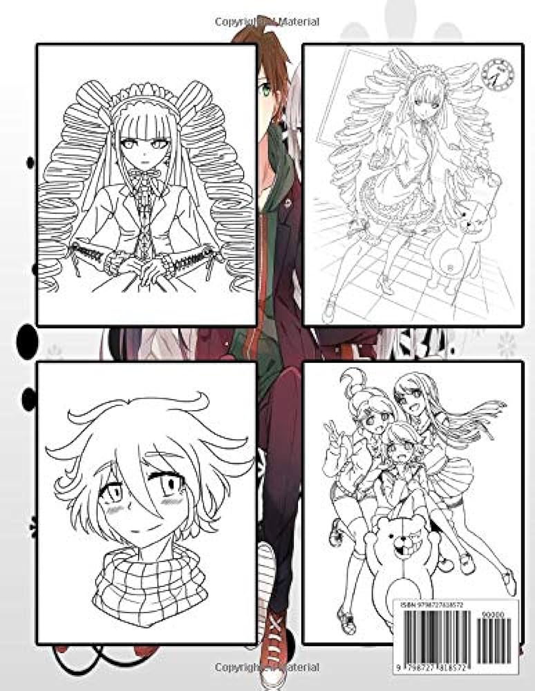 Danganronpa coloring book over pages of danganronpa all characters for kids and adults also blank pages for drawing and doodling over draw for coloring luxman david books