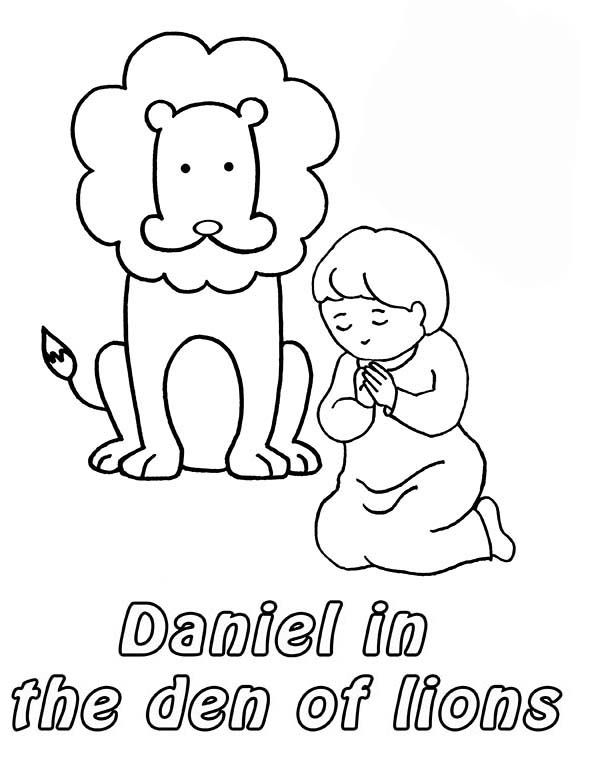 Daniel prostrated in front of god in daniel and the lions den coloring page daniel and the lions bible school crafts toddler sunday school