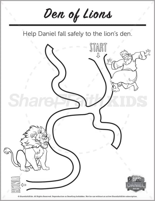 Daniel den of lions preschool coloring pages â