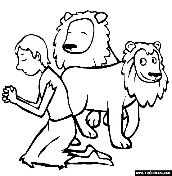 Daniel in the lions den coloring page free danie