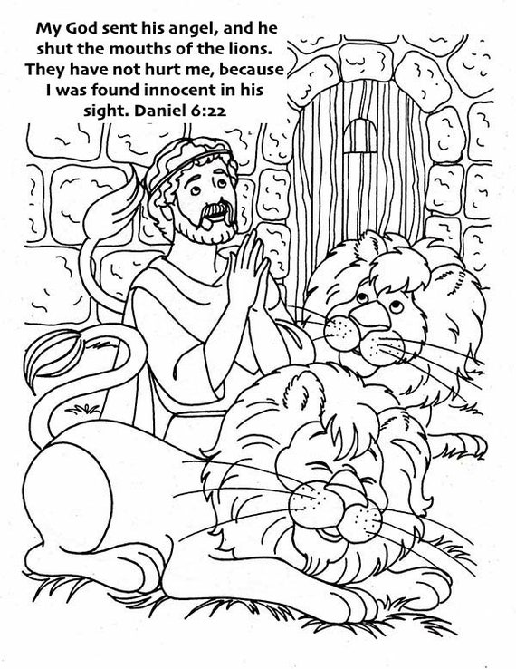 Dibujo para colorear de daniel y el foso de los leones