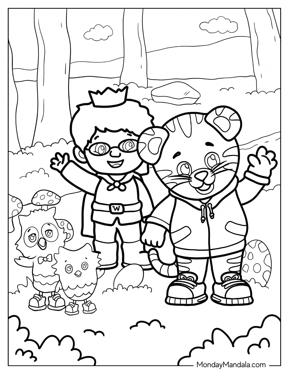 Daniel tiger coloring pages free pdf printables