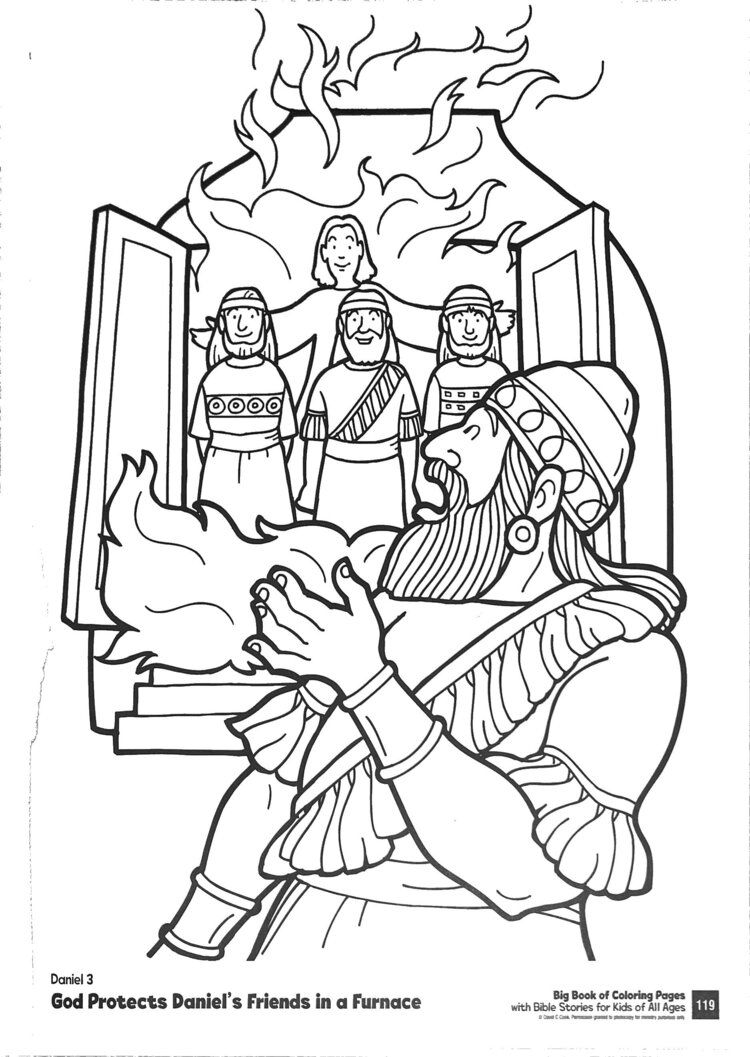 Fiery furnace â evergreenchurch fiery furnace bible illustrations bible coloring