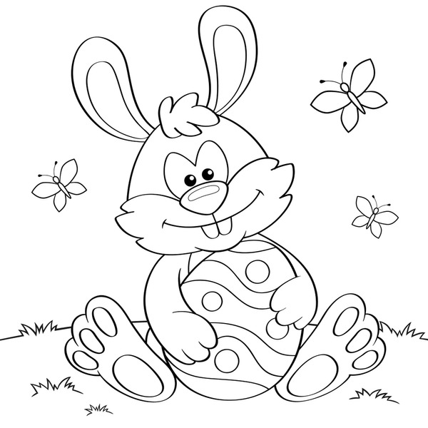 Bunny coloring book billeder stock