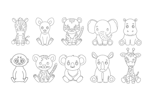 Cheetah line drawing billeder stock