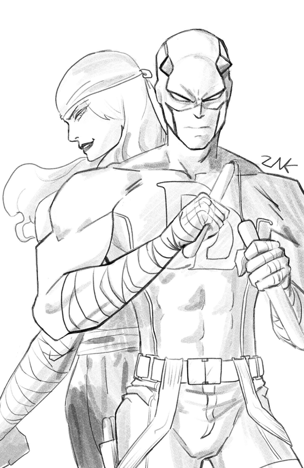 Daredevil and elektra classic by zakromskylar on