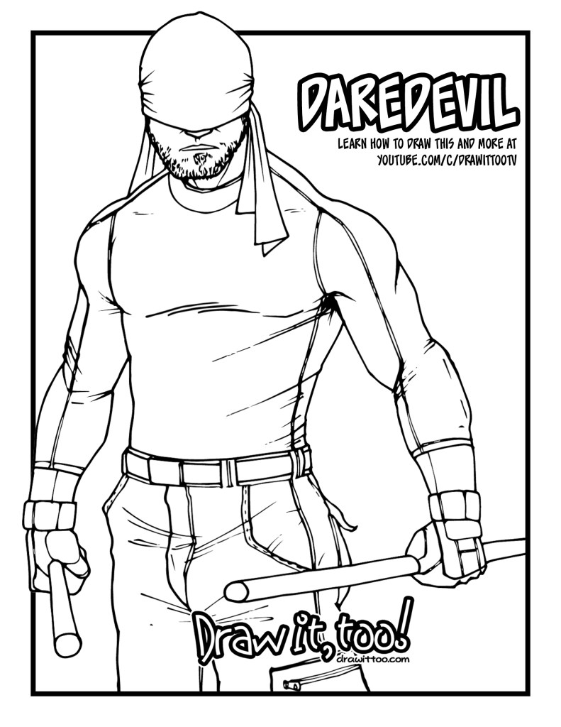 How to draw black costume daredevil netflix daredevil season drawing tutorial