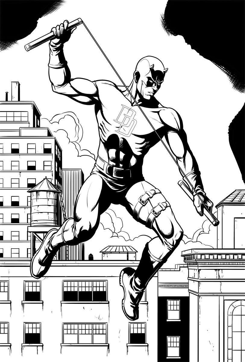 Daredevil superhero coloring pages ic book artwork superhero coloring