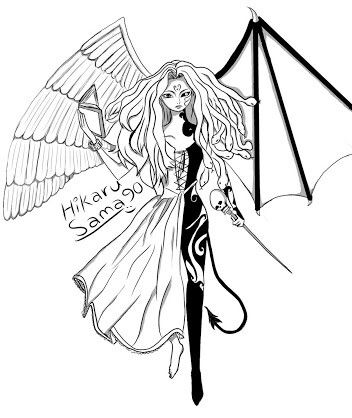 Demon drawings angel drawing angel coloring pages
