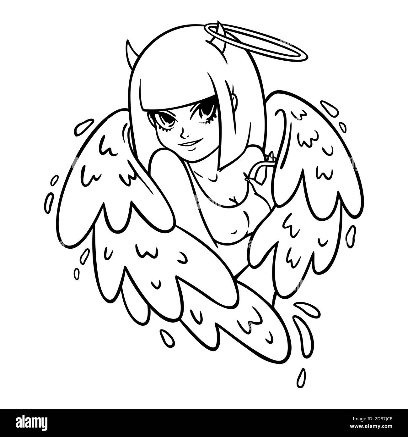 Devil horns woman black and white stock photos images