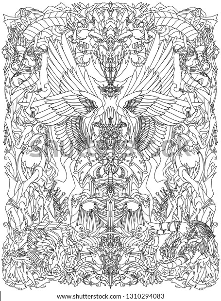 Hakuun angel demon coloring book liittyvã kuvituskuva