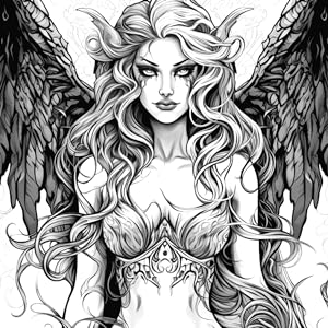 Twisted halos a dark fantasy fallen angel coloring book for adults divine and demonic illustrations gothic magic and horror patterns for stress and relaxation vendetta scarletta allied art