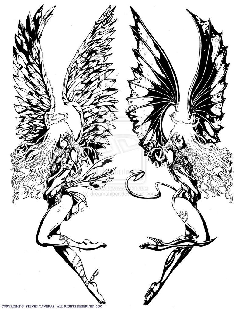 Demon angel by dreamsniper on deviantart demon tattoo cute tattoos lower back tattoos