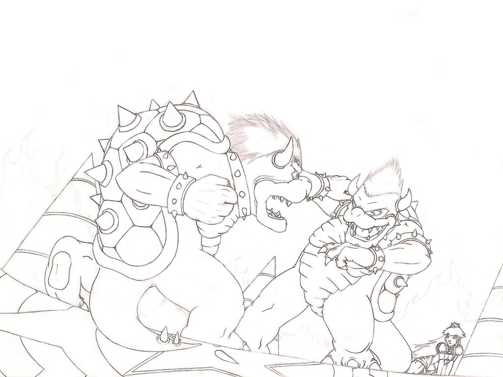 Bowser vs dark bowser wip by alienldr on