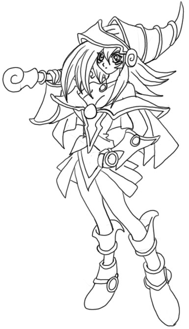 Dark magician girl line art by nightsangel on