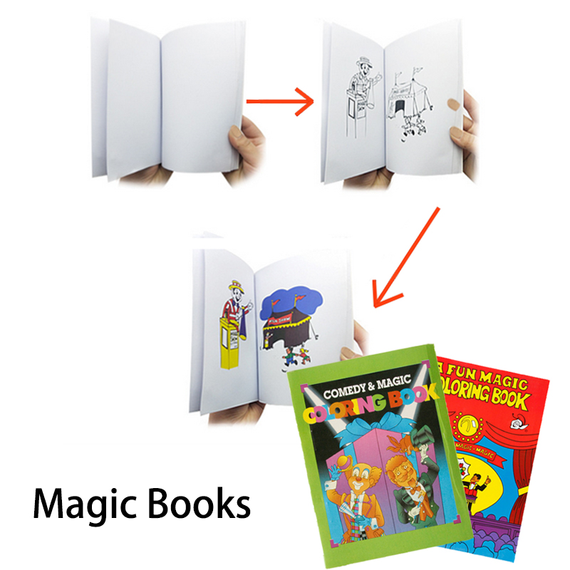Pc magic coloring book magic trick black pattern turn into color edy tage magic gift toy for kid beginner