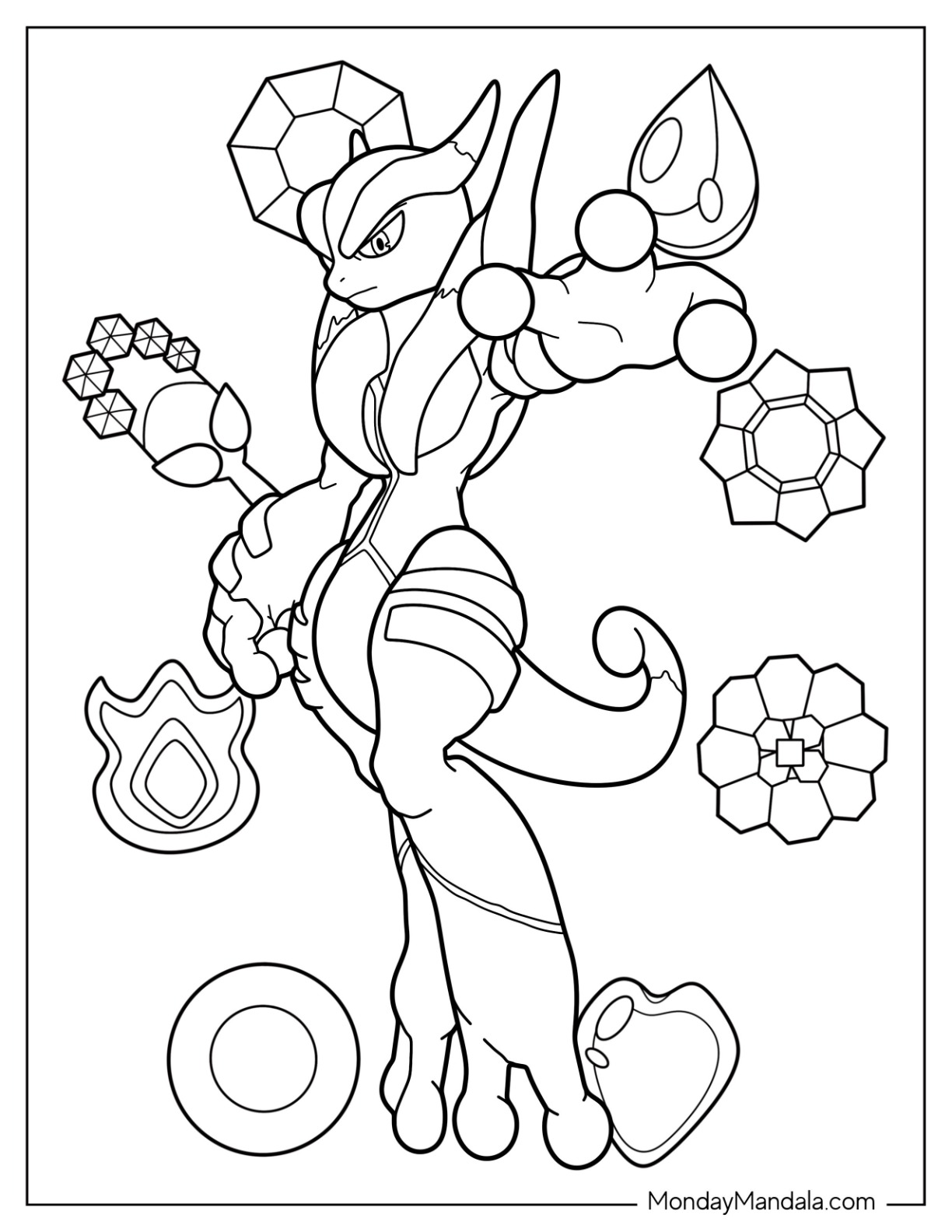 Mewtwo coloring pages free pdf printables