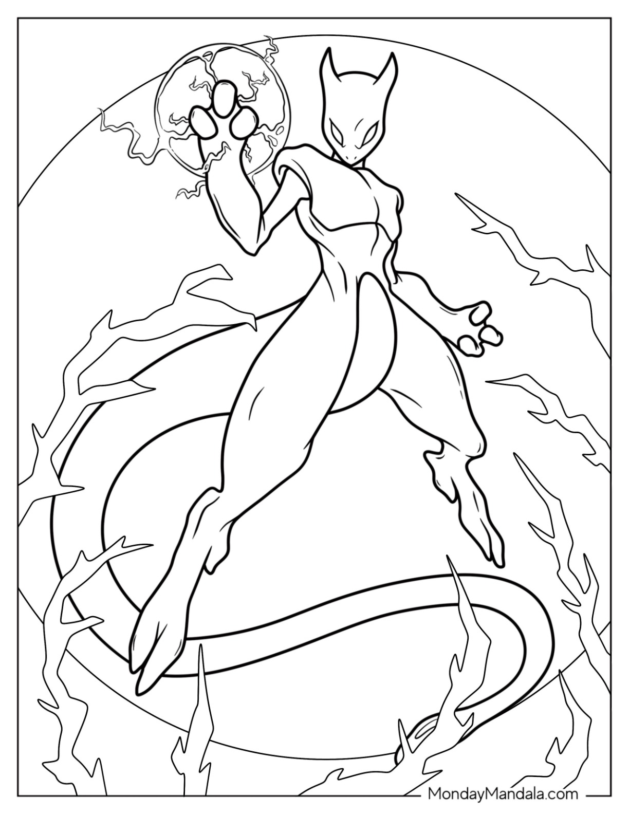 Mewtwo coloring pages free pdf printables