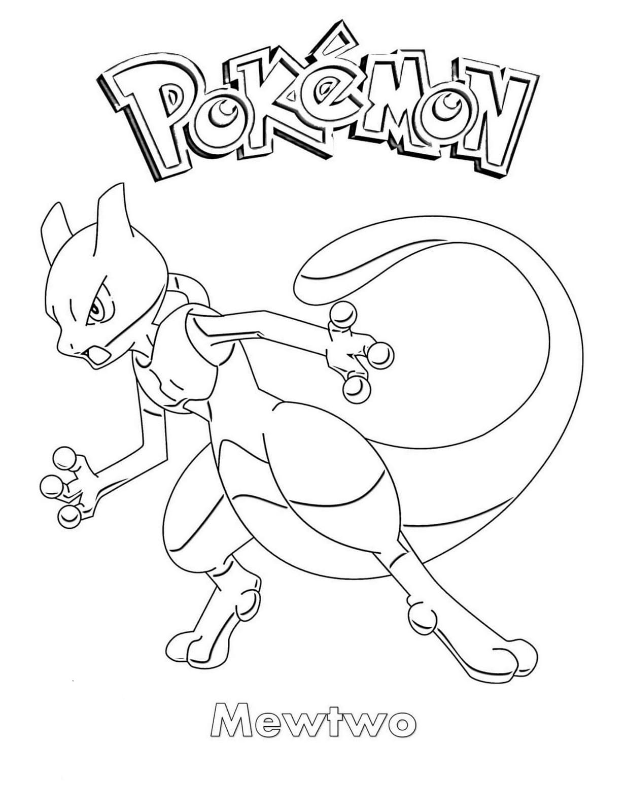Mewtwo coloring pages
