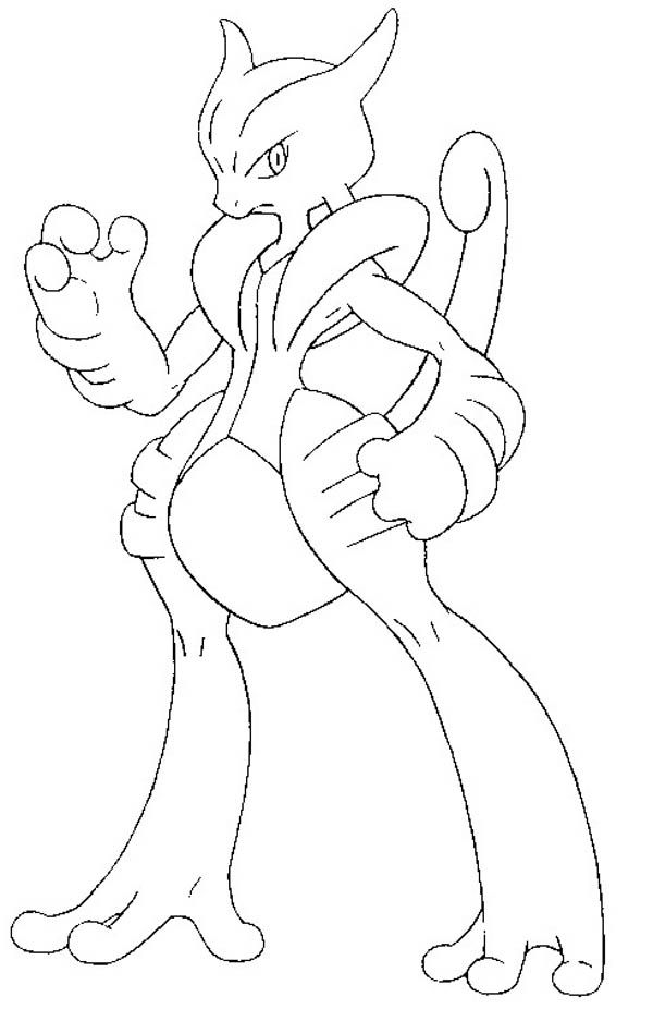 Mega mewtwo x coloring page