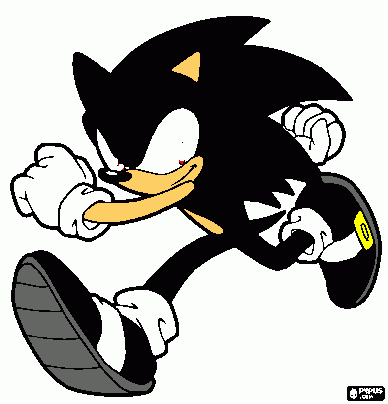Dark sonic coloring page printable dark sonic