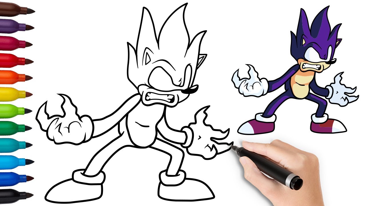 How to draw dark sonic friday night funkin fnf