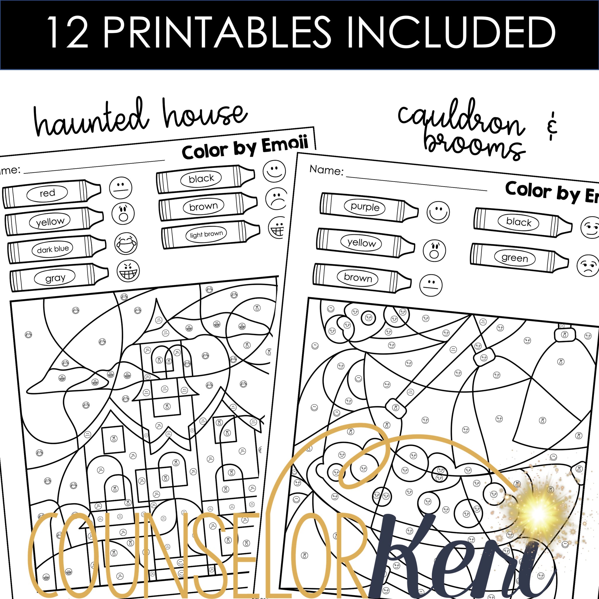Halloween color by feeling activity identify feelings with color by e â counselor keri