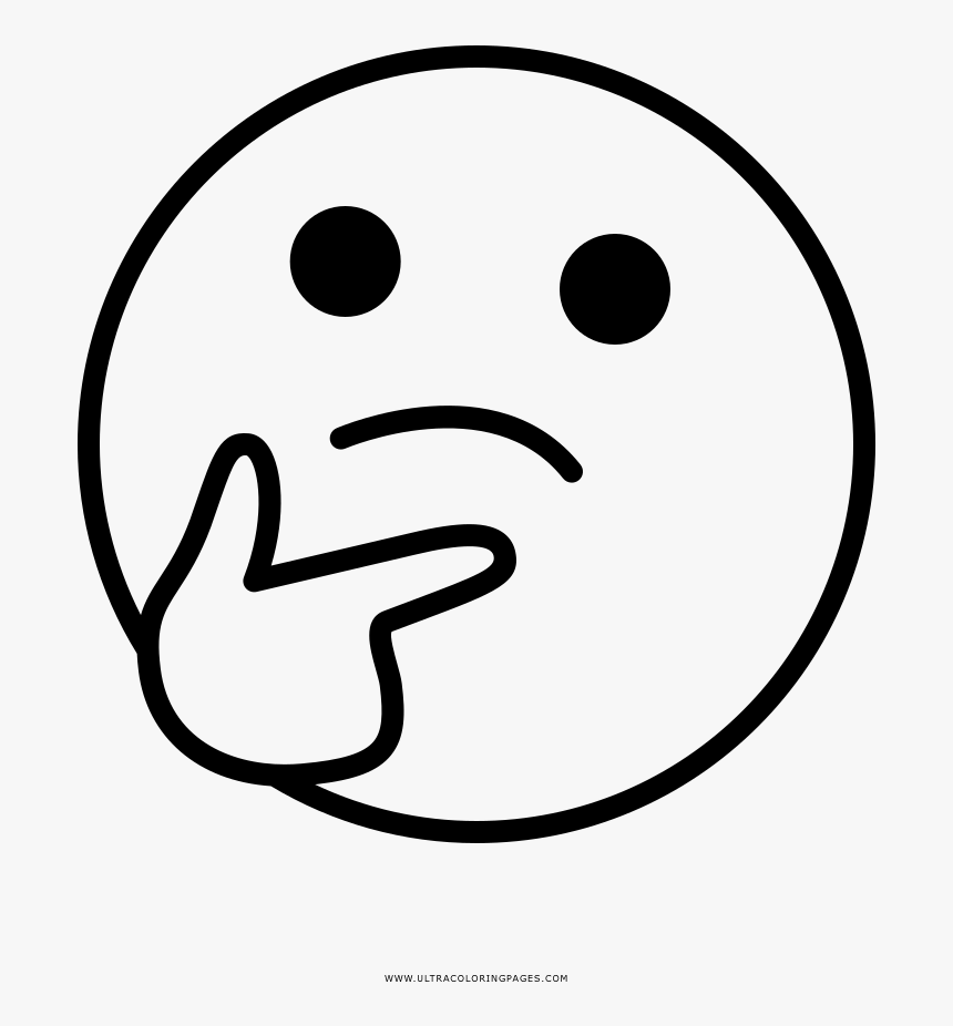 Thinking face coloring page