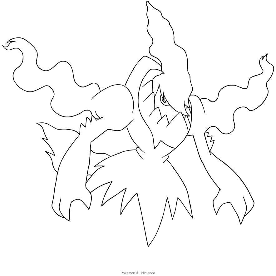 Darkrai from the fourth generation of the pokãmon coloring page