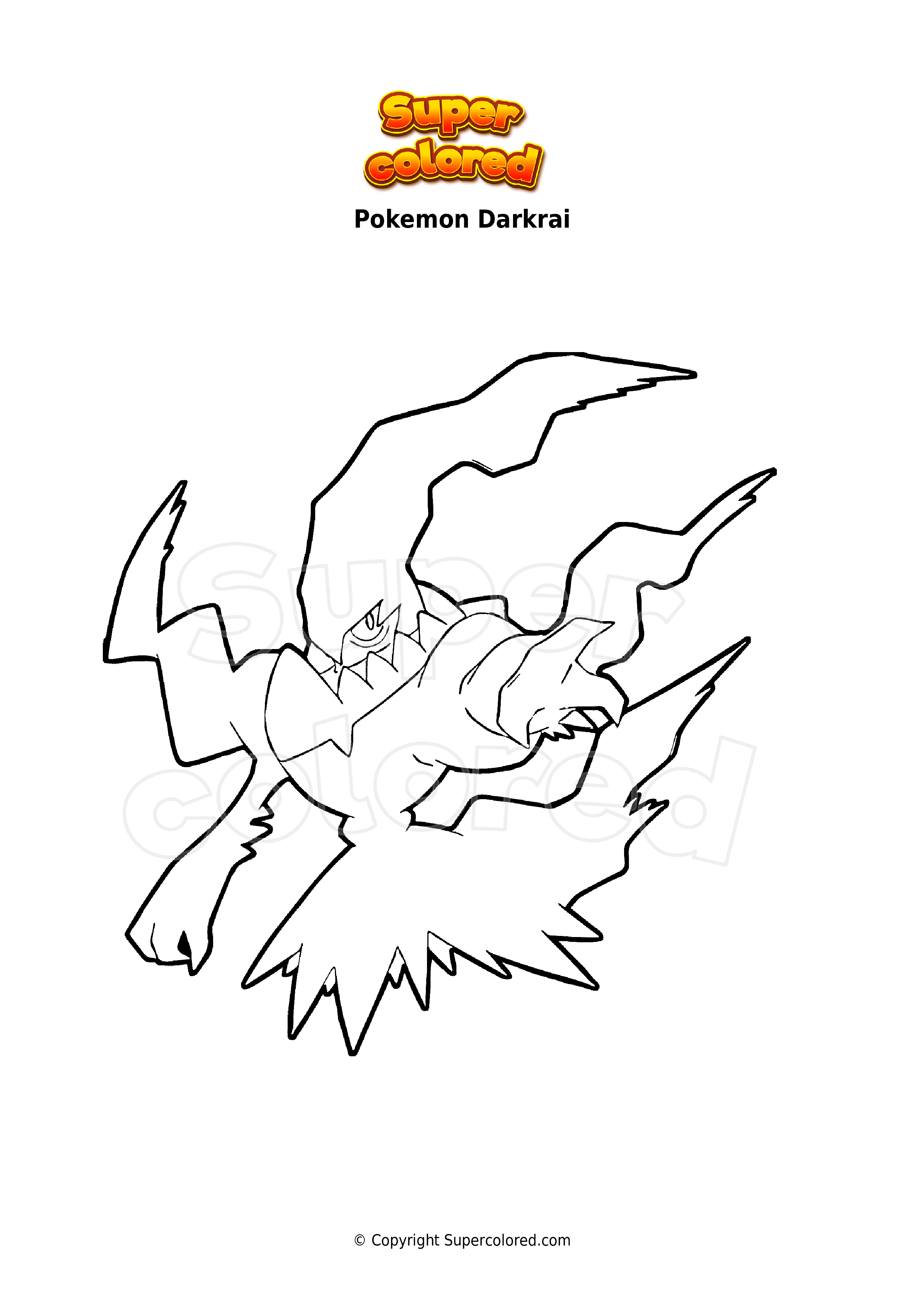 Coloring page pokemon darkrai