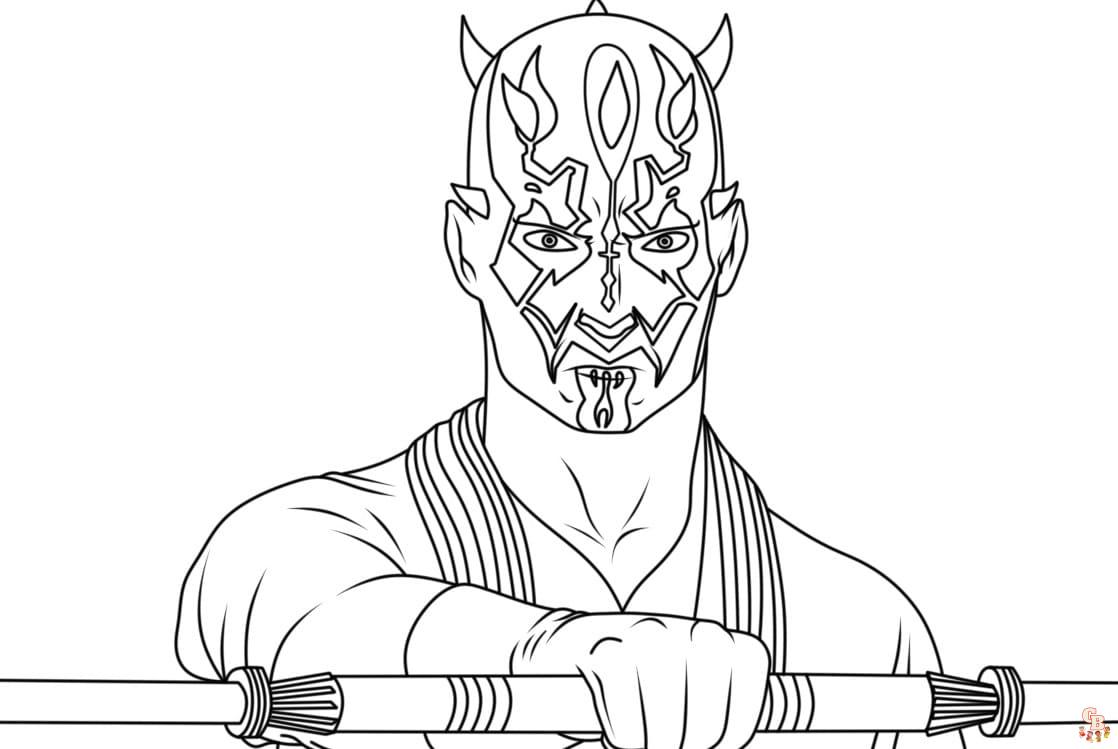 Printable darth maul coloring pages free for kids and adults