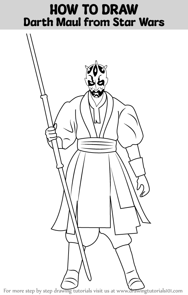 How to draw darth maul from star wars star wars step by step