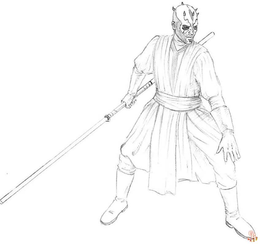 Printable darth maul coloring pages free for kids and adults