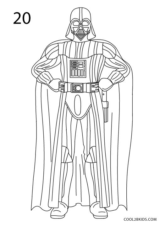 How to draw darth vader step by step pictures coolbkids star wars coloring book star wars art drawings star wars art