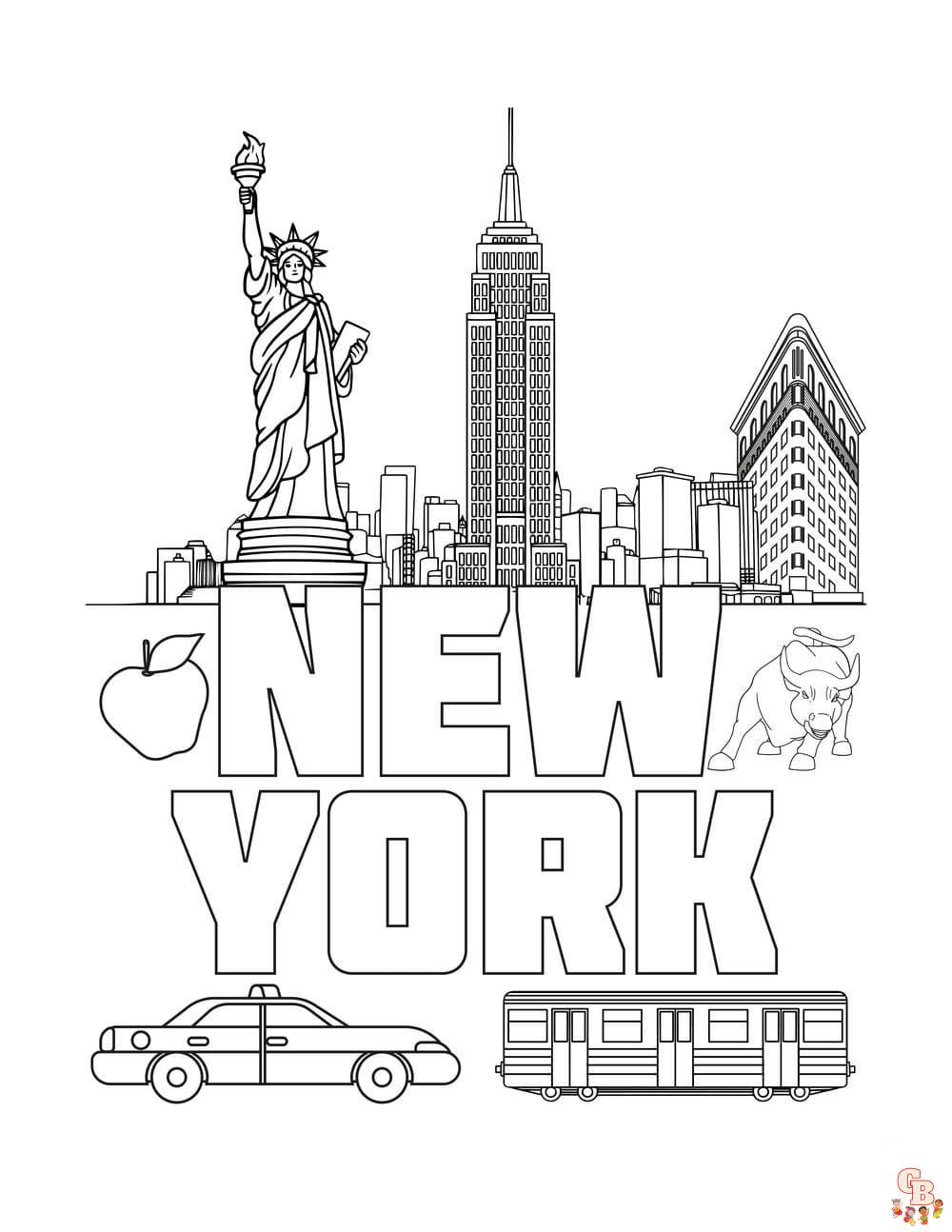 Printable new york coloring pages free for kids and adults