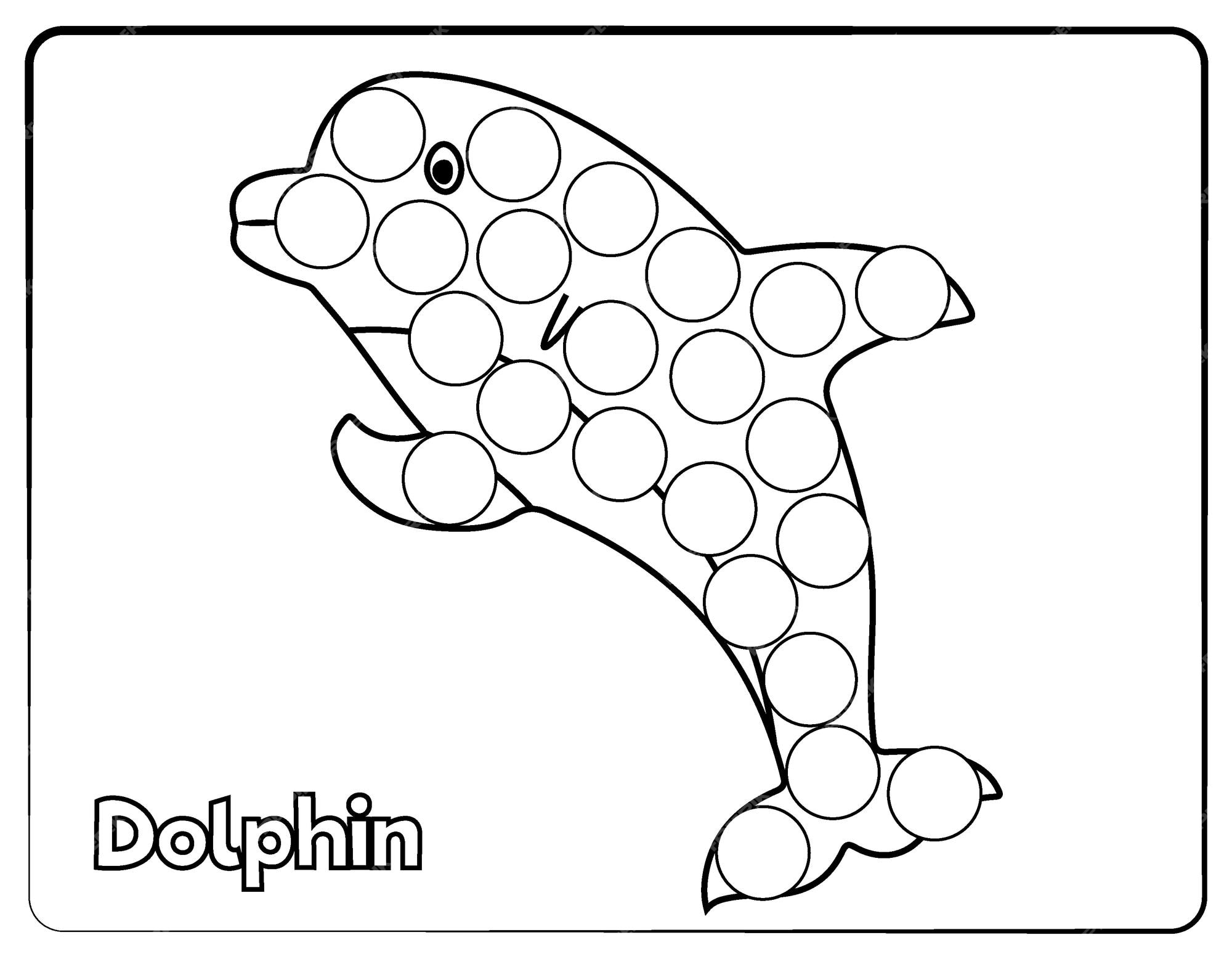 Premium vector ocean animals dot markers activity page dauber art for kids ages marine life activity for toddler