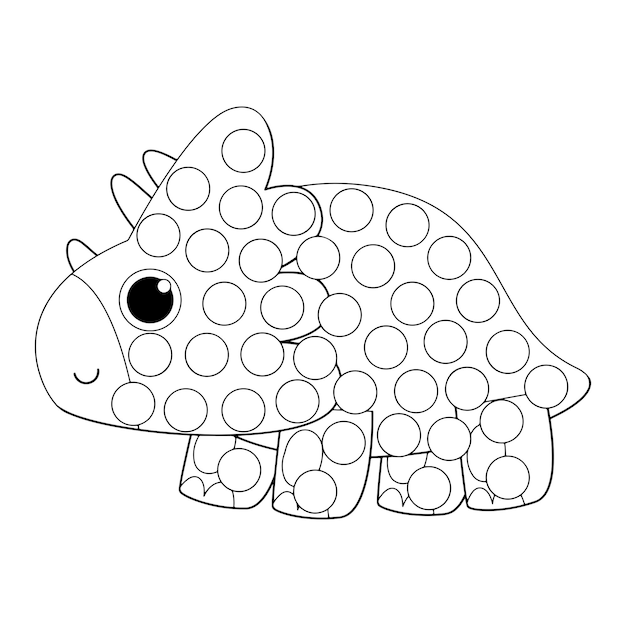 Premium vector dinosaur dot marker coloring pages for kids premium vector