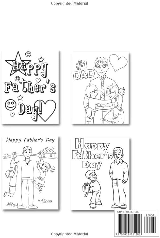 Happy fathers day coloring book for kids