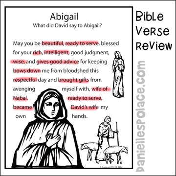 Abigail bible lesson bible crafts and bible games for children