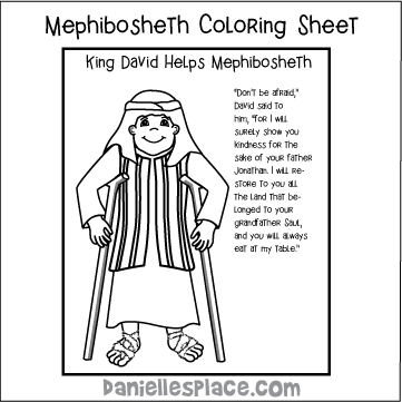 David and mephibosheth lesson with bible crafts and activities