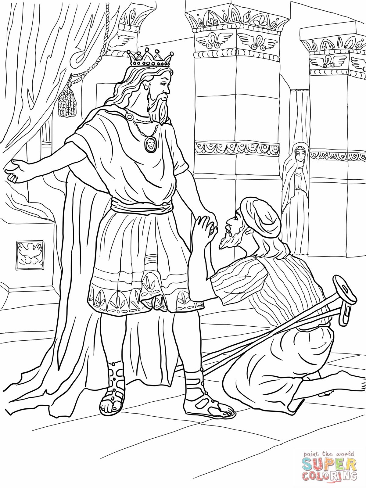 David helps mephibosheth coloring online super coloring sunday school coloring pages bible coloring pages david bible