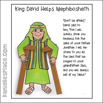 David and mephibosheth lesson with bible crafts and activities