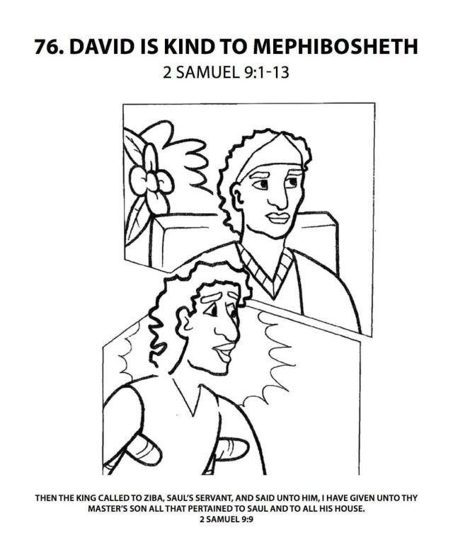 Creative picture of david and jonathan coloring page