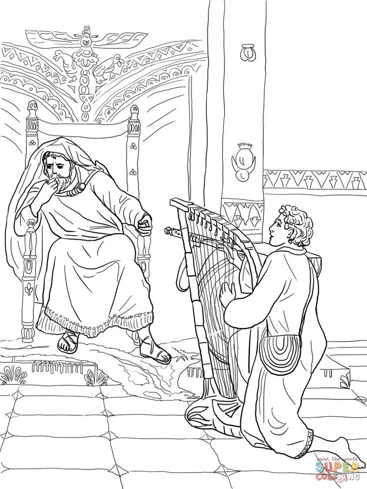 Resultado de imagen para david tocando el arpa para colorear bible coloring pages bible coloring bible story crafts