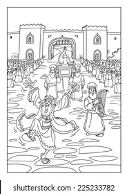 Stock ilustrace âking david dancing rejoicing because priestsâ
